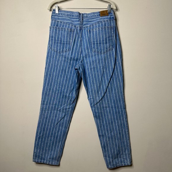 American Eagle Blue Striped Mom Jean Women's 8 Regular - Picture 2 of 4